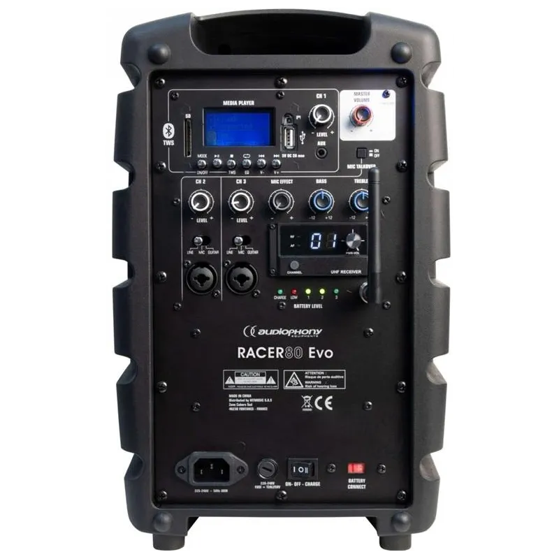 AUDIOPHONY - RACER 80 EVO ALTAVOZ PORTATIL 6" BATERIA 80W AUDIOPHONY