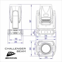 JBSYSTEMS - CHALLENGER BEAM CABEZA MÓVIL LED 200W JBSYSTEMS