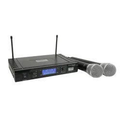 QP-AUDIO - QMS-2MKII SISTEMA INALÁMBRICO UHF DOBLE MICRÓFONO MANO QP-AUDIO