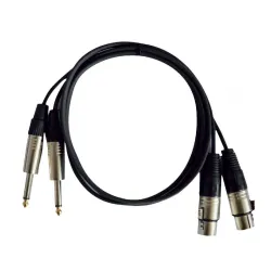 HILEC - CABLE 2 JACK MONO 6.3 A 2 XLR HEMBRA 3m HILEC