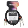 AUDIOPHONY - CABLE 2 JACK 6.3 MONO A 2 RCA MACHO 1.5m PREMIUM HILEC
