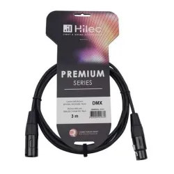 HILEC - CABLE DMX XLR MACHO A XLR HEMBRA 3m PREMIUM 120 Ohm HILEC