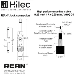 AUDIOPHONY - CABLE XLR MACHO A XLR HEMBRA 3m PREMIUM HILEC