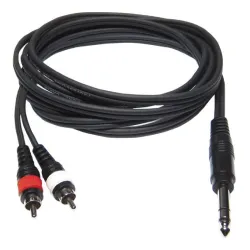HILEC - CABLE 2 RCA MACHO A 1 JACK 6.3mm ST 6m HILEC