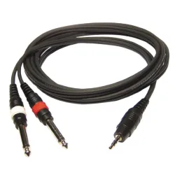 HILEC - CABLE 1 MINI JACK 3.5 ST A 2 JACK 6.3 MONO 3m HILEC