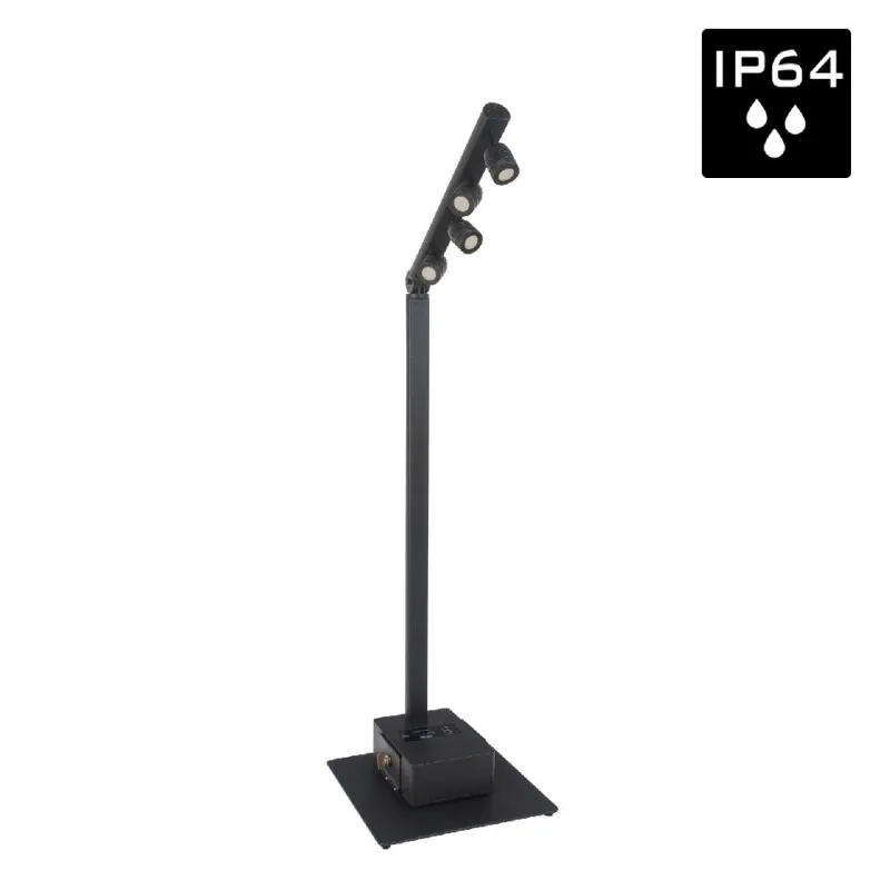 BRITEQ - BTI-AKKUPOLE BLACK POSTE ILUMINACIÓN LED 4x5W IP-64 BATERÍA DMX BRITEQ