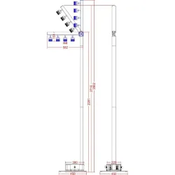 BRITEQ - BTI-AKKUPOLE BLACK POSTE ILUMINACIÓN LED 4x5W IP-64 BATERÍA DMX BRITEQ