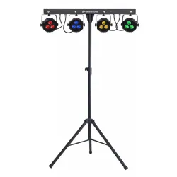 JBSYSTEMS - LIVESET2 BARRA 4x PROYECTORES RGB + 4 LEDS STROBO + TRÍPODE JBSYSTEMS