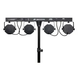 JBSYSTEMS - LIVESET2 BARRA 4x PROYECTORES RGB + 4 LEDS STROBO + TRÍPODE JBSYSTEMS