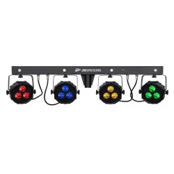 JBSYSTEMS - LIVESET2 BARRA 4x PROYECTORES RGB + 4 LEDS STROBO + TRÍPODE JBSYSTEMS