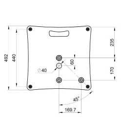 HILEC - TRÍPODE ALTAVOZ BASE CUADRADA NEGRO HILEC