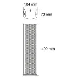 AUDIOPHONY - CLS440 COLUMNA 2 VÍAS 4x2.5" 20/40W 100V IP44 AUDIOPHONY