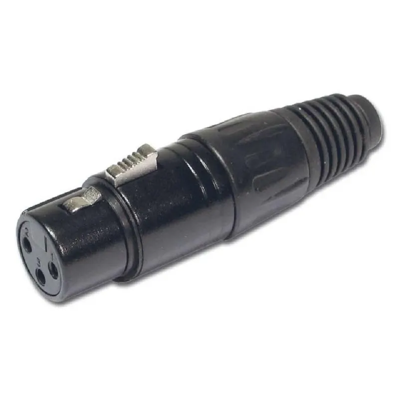 XLR HEMBRA AEREO 3 PIN NEGRO HILEC