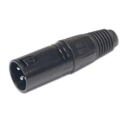 XLR MACHO AEREO 3 PIN NEGRO HILEC