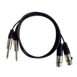 CABLE 2 JACK MONO 6,35 A 2 XLR HEMBRA 3M HILEC
