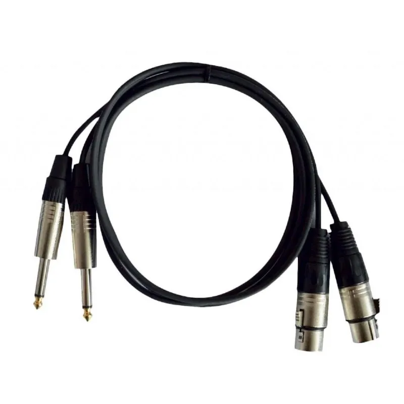 CABLE 2 JACK MONO 6,35 A 2 XLR HEMBRA 3M HILEC
