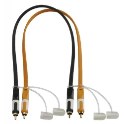 CABLE PLANO RCA MACHO A RCA HEMBRA 0,5M HILEC
