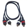CABLE 2x4 mm 2 RCA MACHO A 2 RCA HEMBRA 3m HILEC