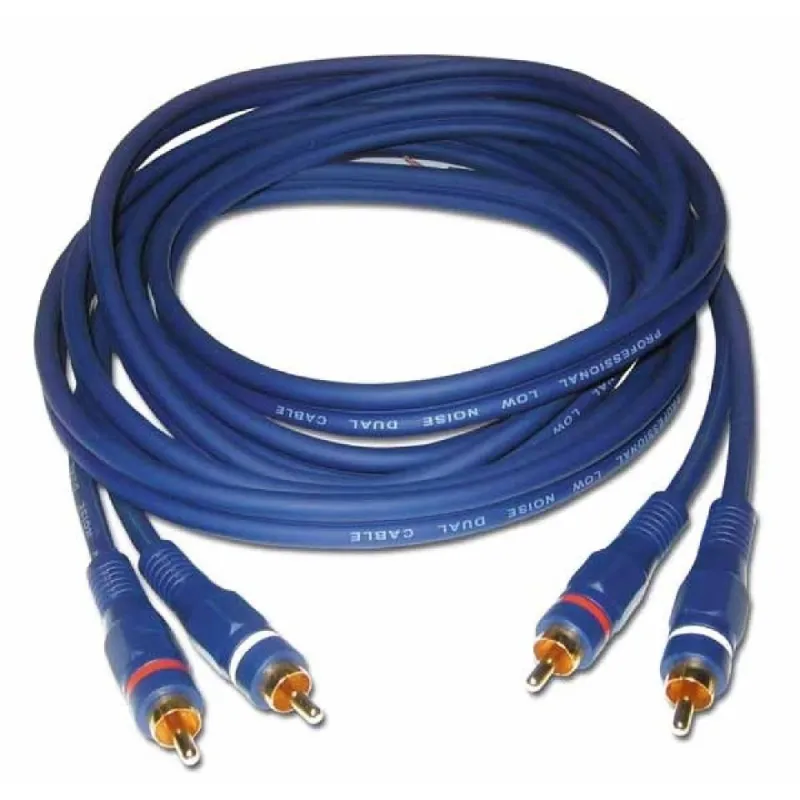CABLE ALTA CALIDAD 2 RCA MACHO A 2 RCA MACHO 5m HILEC