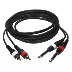 CABLE 4mm 2 RCA MACHO A 2 JACK MONO 3M HILEC