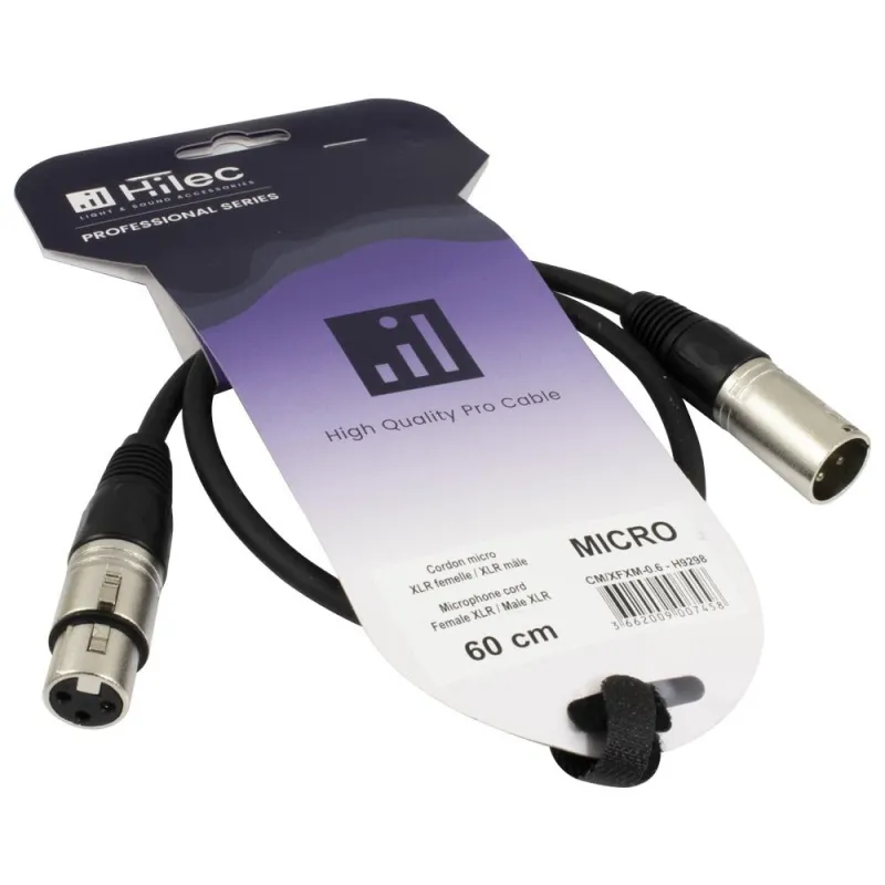 HILEC - CABLE XLR MACHO A XLR HEMBRA 0.60m HILEC