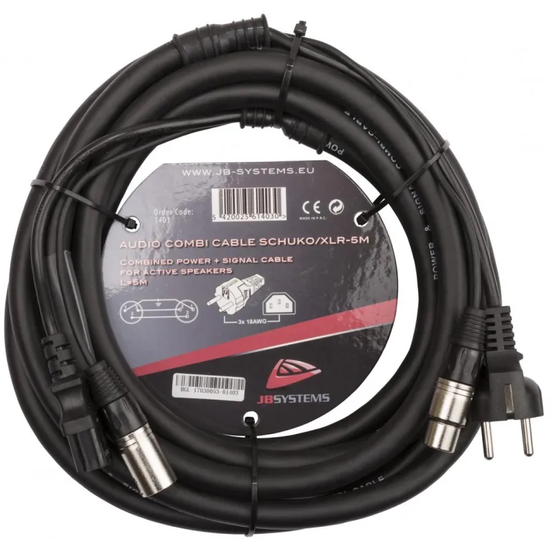 HILEC - CABLE COMBI AUDIO SCHUKO / XLR 5m JBSYSTEMS