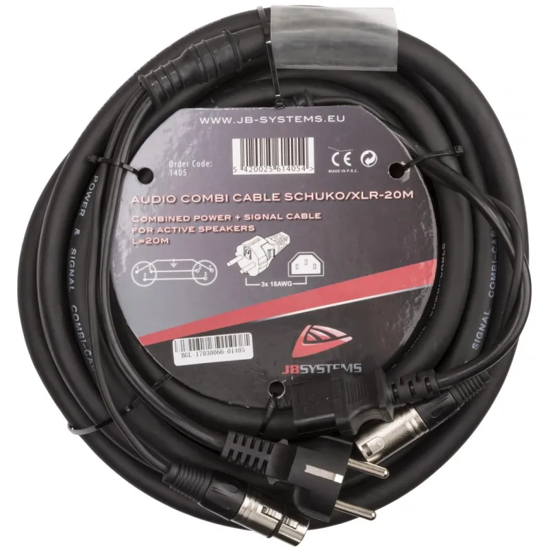 HILEC - CABLE COMBI AUDIO SCHUKO / XLR 20m JBSYSTEMS