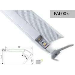 PERFIL ALUMINIO ESCALON 2m TAPA OPAL