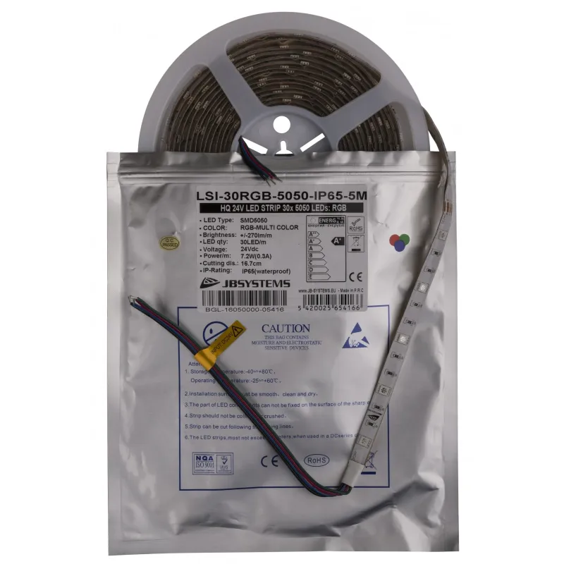 TIRA LED FLEX RGB 5m 30 LED/m 5050 24V IP-65 JBSYSTEMS