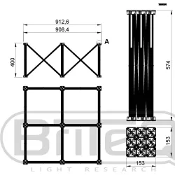 BASE EXTENSIBLE 1 x 1m NEGRO ALTURA 20cm BRITEQ