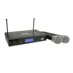 QP-AUDIO - QMS-2MKII SISTEMA INALÁMBRICO UHF DOBLE MICRÓFONO MANO QP-AUDIO