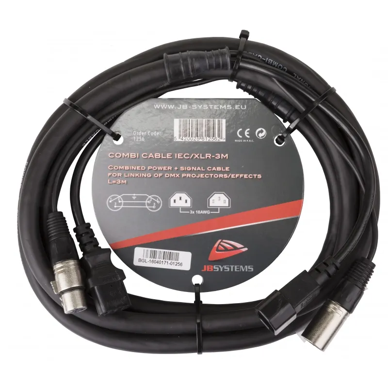JBSYSTEMS - CABLE COMBI IEC H/M - XLR M/H 3m JBSYSTEMS