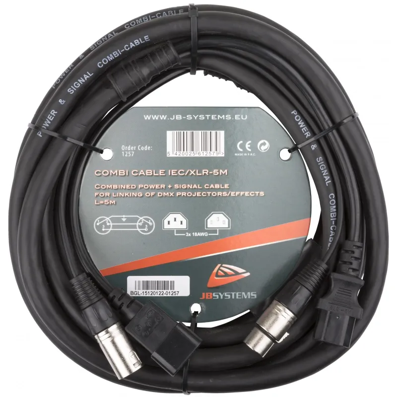 COMBI CABLE IEC H / IEC M / XLR-M / XLR/ H 5m