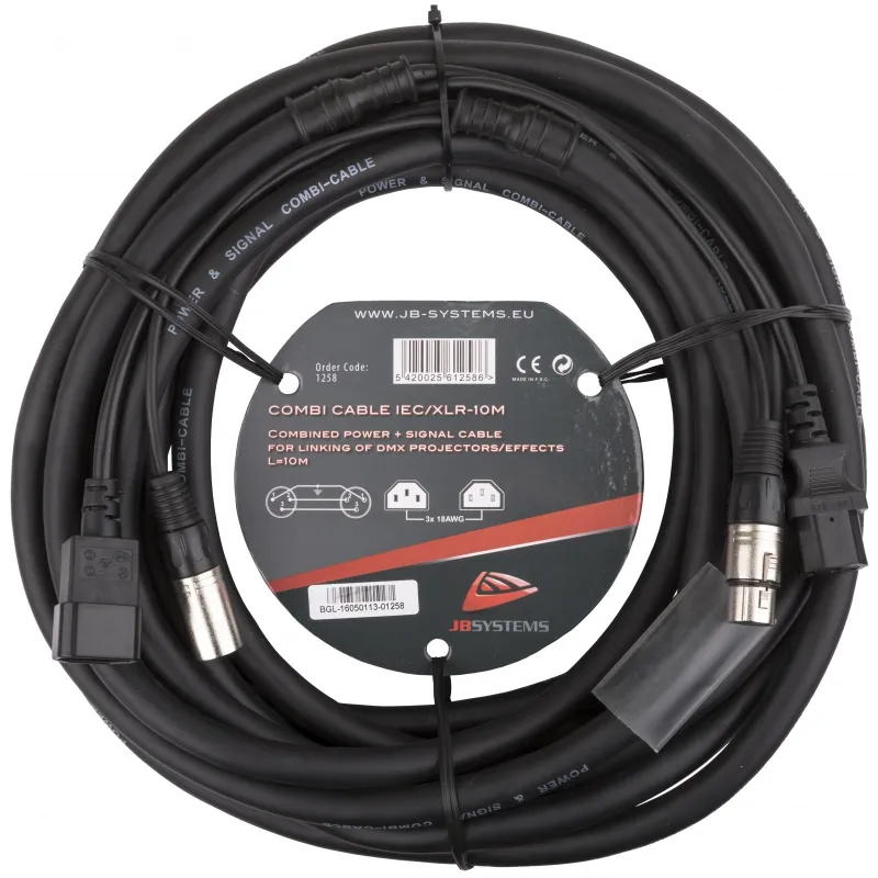 JBSYSTEMS - CABLE COMBI IEC H/M - XLR M/H 10m JBSYSTEMS
