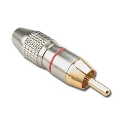 CONECTOR RCA AEREO MACHO ROJO (PRECIO UNIDAD)