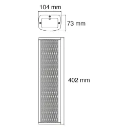 AUDIOPHONY - CLS440 COLUMNA 2 VÍAS 4x2.5" 20/40W 100V IP44 AUDIOPHONY
