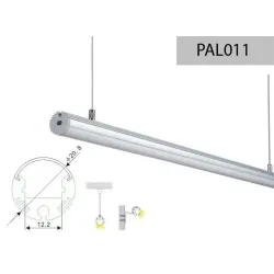 PERFIL ALUMINIO REDONDO  2m TAPA FROST