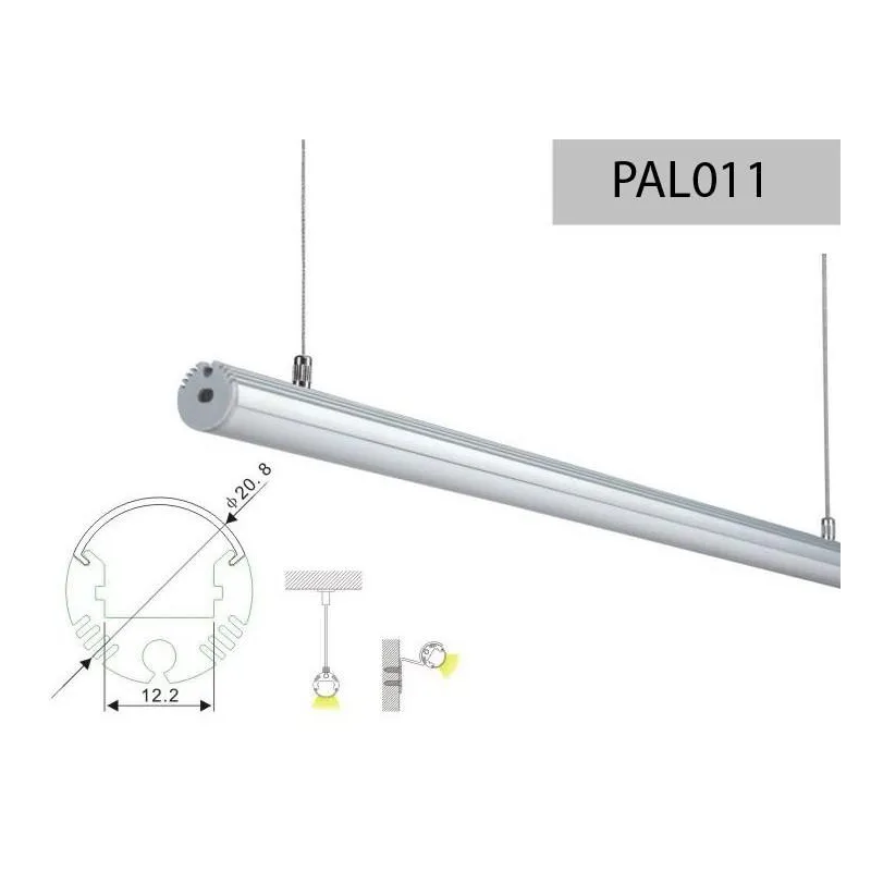 PERFIL ALUMINIO REDONDO  2m TAPA FROST