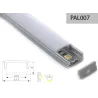 PERFIL ALUMINIO CANAL TIPO U 7mm 2m TAPA SEMI