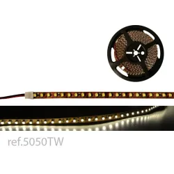 BOBINA LED FLEX 5m 120 LED/m 12V IP-20 BL.CALIDO  SMD-3528 TW.LED CINTA 8mm