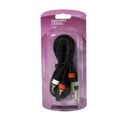 CABLE 2xRCA MACHO GOLD A 2 MONO JACK 6,3  3m QP AUDIO